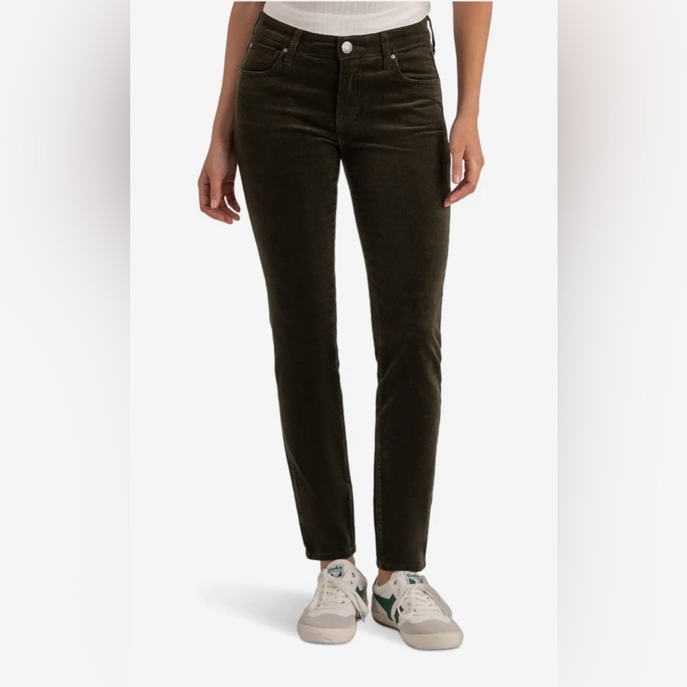 Kut from the Kloth Diana Skinny Forest Green Corduroy Pants